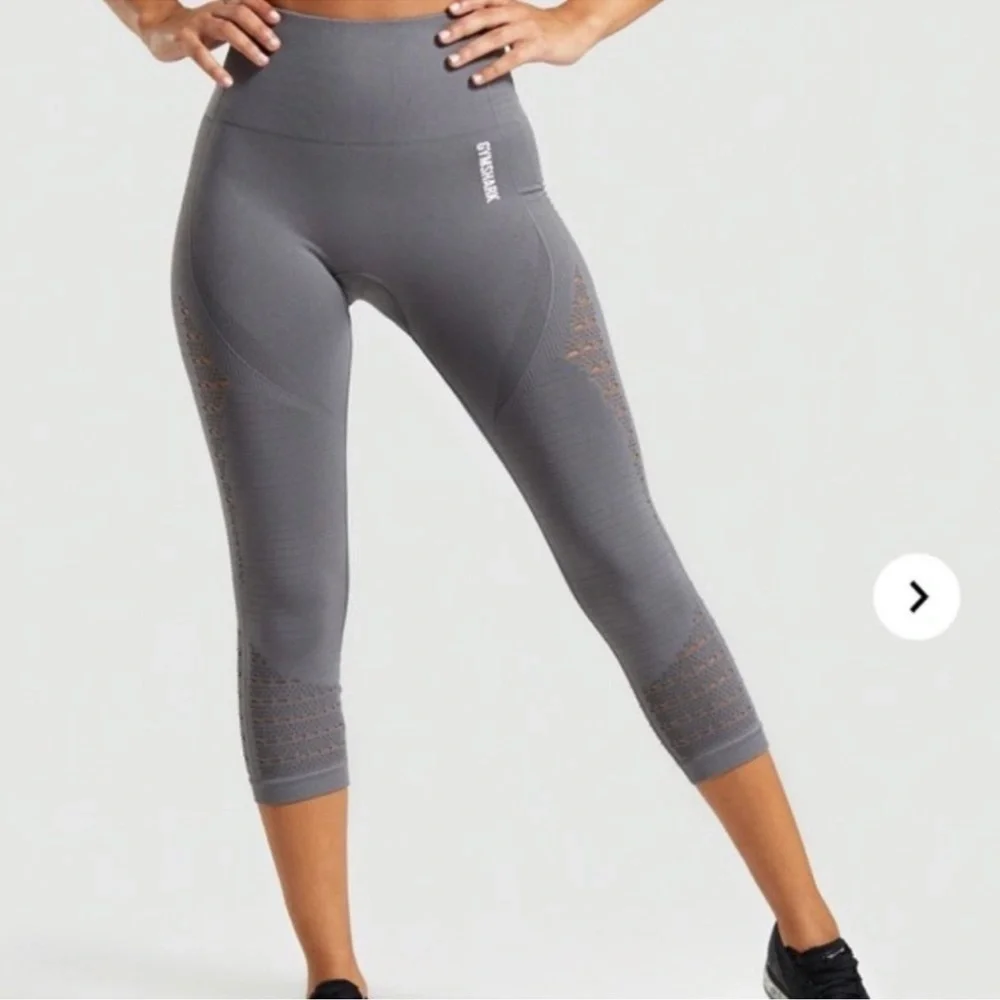 Gymshark Energy+ Seamless Cropped Leggings Gray - Picture 1 of 10